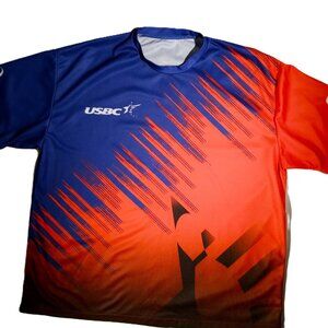 USBC Bowling Shirt   Men's/Adult XXL  Blue/Red Poly   Storm  Ebonite  Crew Neck